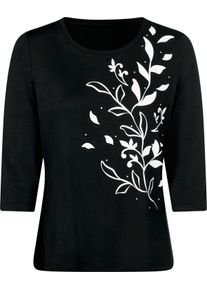 Damske Tričko s 3/4 ruk&aacute;vem a potiskem čern&aacute;-ecru-potisk ,velikost 42