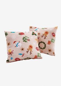 Denní deka s vánočním motivem | Béžová | Vel. 40x40 cm | bonprix