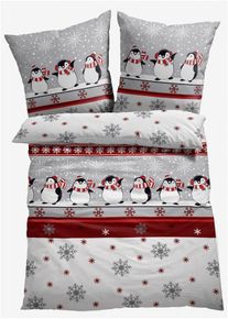 Povlečení s tučňáky | Bílá | Vel. 135x200 cm | 100% bavlna| bonprix