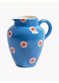 &k Amsterdam Ručně malovaný džbán Festivo Modrá, Bílá Keramika 3 l