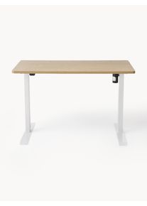 Ellos Home Výškově nastavitelný psací stůl Lea Světlé dřevo, Bílá Dřevo, Umělá hmota, Kov Š 120 cm, H 60 cm