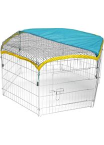 KERBL Pet Freilaufgehege, 6 Elemente à 56,5x56,5cm, mit Tür und Netz