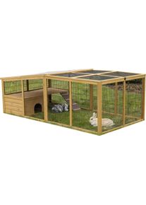 KERBL Pet Freilaufgehege mit Plastikdach & Ausbruchsperre, 220x115x75cm