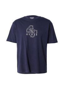 Guess Muži Tričko námořnická modř / přírodní bílá L