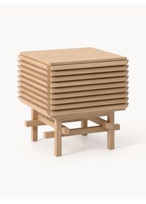 Noční stolek z dubového dřeva Pierce Béžová Dřevo, Masivní dřevo Š 49 cm, V 52 cm | Westwing Collection