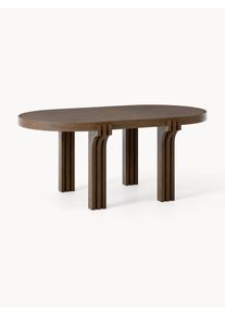 Oválný dřevěný jídelní stůl Nolan, v různých velikostech Hnědá Dřevo, Masivní dřevo Š 180 cm, H 104 cm | Westwing Collection
