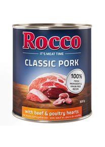 24x800g Rocco Classic Pork - hovězí a drůbeží srdíčka