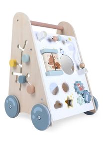 Dřevěný chodítko pro děti s pohyblivými prvky ECOTOYS