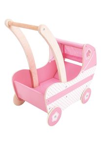 Bigjigs Toys Dřevěný kočárek pro panenky