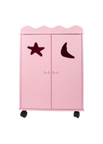 small foot Dřevěná skříň pro panenky růžová