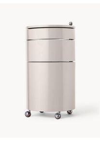 Verpan Kulatá skříňka na kolečkách Barboy, design Verner Panton Bílá Dřevo Ø 38 cm, V 73 cm