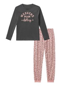 Buffalo D&iacute;vka Pyžamo 'Leo 1x' &scaron;ed&aacute; / pink / čern&aacute; 146/152