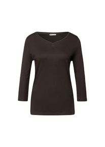 Triko s 3/4 ruk&aacute;vem a knofl&iacute;kov&yacute;m detailem Street One - pro ženy - vel. 44 - barva: hněd&aacute;