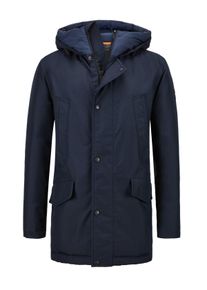 Velk&eacute; Velikosti - BOSS Orange - Tepl&aacute; parka s pro&scaron;&iacute;vanou pod&scaron;&iacute;vkou - 66 - Modr&aacute;
