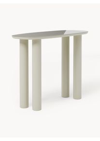 Konzolový stolek se skleněnou deskou Beni Béžová Dřevo, Sklo Š 105 cm, V 80 cm | Westwing Collection