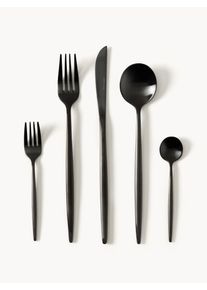 Sada matně kartáčovaných příborů Shimmer, sady v různých velikostech Černá Nerezová ocel Pro 4 osoby (20 dílů) | Westwing Collection
