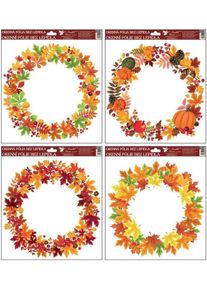 Anděl Okenní fólie - Podzimní věnce - 30 x 30 cm - 964