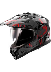LS2 MX702 Pioneer II Crazy, adventure helmet , color: Grey/Black/Red , size: 3XL
