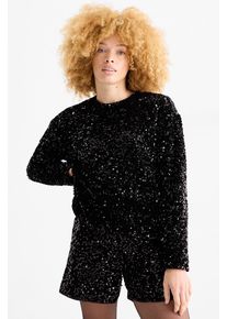 C&Amp;A Pajetkové tričko s dlouhým rukávem-regular fit, Černé, Größe: XL