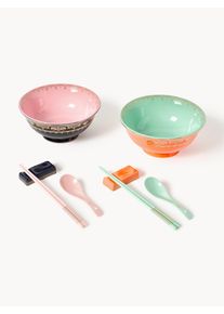 POLSPOTTEN Sada ručně vyrobeného nádobí Asian, pro 2 osoby (10 dílů) Barevná Porcelán Pro 2 osob (10 dílů)