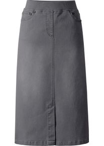 Damske Dž&iacute;nov&aacute; sukně navl&eacute;kac&iacute;ho střihu &scaron;ed&aacute;-denim ,velikost 20