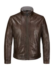 Velk&eacute; Velikosti - Milestone - Vatel&iacute;nov&aacute; kožen&aacute; bunda s odn&iacute;matelnou pro&scaron;&iacute;vanou klopou - 31 - Hněd&aacute;