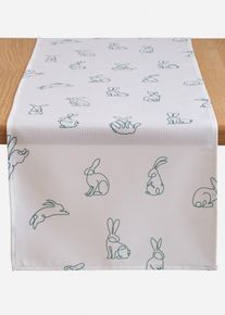 Běhoun na stůl s potiskem zaj&iacute;čků | B&iacute;l&aacute; | Vel. 30x180 cm | bonprix