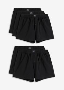 Voln&eacute; žerzejov&eacute; boxerky z bavlny (5 ks v balen&iacute;) | Čern&aacute; | Vel. 14 (6XL) | bonprix
