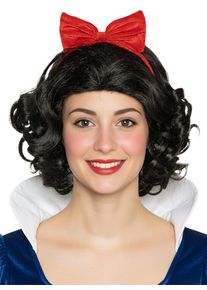 maskworld Parrucca Biancaneve con fiocco