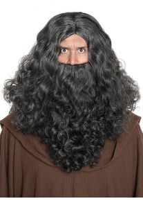 maskworld Black-Gray Dwarf Wig & Beard
