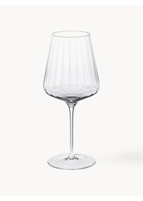 Georg Jensen Křišťálové sklenice na víno s drážkovanou strukturou Bernadotte, 6 ks Křišťálové sklo Ø 10 cm, V 23 cm, 540 ml