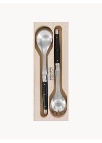 Laguiole by André Verdier Vysoce leštěný salátový příbor Debutant Světlé dřevo, Černá, Stříbrná Dřevo, Umělá hmota, Kov D 25 cm