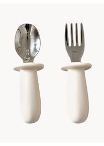 Jack o Juno Sada dětských příborů Baby, 2 díly Bílá Nerezová ocel, Umělá hmota D 10 cm
