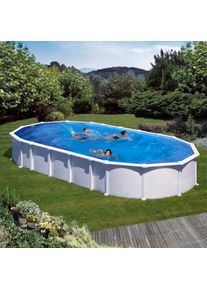 GRE Haiti Stahlwand-Pool, 730x375x132cm, oval, Sandfilteranlage, weiß