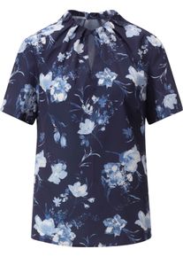 Damske Navl&eacute;kac&iacute; halenka s nařasen&yacute;m stoj&aacute;čkem n&aacute;mořnick&aacute; modr&aacute;-b&iacute;l&aacute;-potisk ,velikost 54