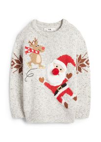 C&Amp;A Motiv Santa Clause a soba-vánoční svetr, Bílé, Größe: 122