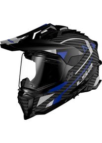 LS2 MX701 Explorer Carbon Adventure, adventure helmet , color: Black/Blue/Grey , size: L