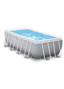 Intex 26790GN Prism Frame Rectangular Pool, 400x200x122cm, rechteckig, Kartuschenfilter, weiß