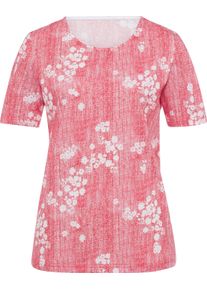 Damske Tričko s kr&aacute;tk&yacute;m ruk&aacute;vem dž&iacute;nov&eacute;ho vzhledu humrov&aacute;-b&iacute;l&aacute;-potisk ,velikost 40