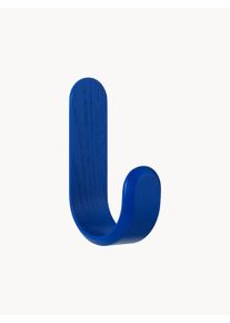 Normann Copenhagen Dřevěn&yacute; n&aacute;stěnn&yacute; h&aacute;ček Curve Modr&aacute; Dřevo &Scaron; 10 cm, V 18 cm