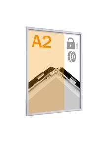 Bezpečnostní zaklapávací rámeček A2, 19 mm, samolepicí, Hliník, stříbrná