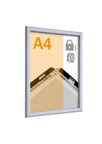 Bezpečnostní zaklapávací rámeček A4, 19 mm, samolepicí, Hliník, stříbrná