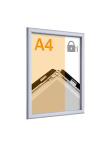 Bezpečnostní zaklapávací rámy A4 19 mm, Hliník, stříbrná
