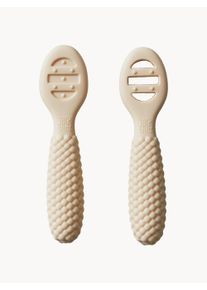 Jack o Juno Sada silikonových lžiček pro děti Bubble, 2 díly Béžová Umělá hmota D 10 cm