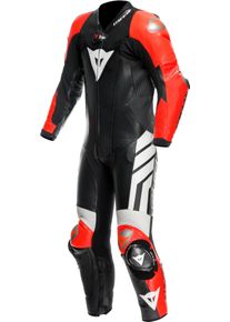 Dainese Mugello 3 D-air, leather suit 1pcs. perforated , color: Black/Neon-Red/White , size: 46