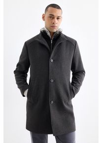 C&Amp;A Kabát s límcem z umělé kožešiny, Černé, Größe: L