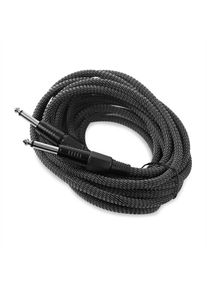 FRONTSTAGE kabel 6,35 mm jack, 6 m, mono, textiln&iacute; černob&iacute;l&yacute;