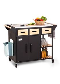 Klarstein Jersey, venkovn&iacute; kuchyně, pracovn&iacute; stanice, u&scaron;lechtil&aacute; ocel, přenosn&aacute;, kryt proti de&scaron;ti