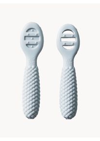 Jack o Juno Sada silikonových lžiček pro děti Bubble, 2 díly Modrá Umělá hmota D 10 cm