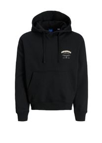 Jack & Jones Velké Velikosti - Jack & Jones - Bavlněná mikina s kapucí a oboustranným potiskem - 5XL - Černá